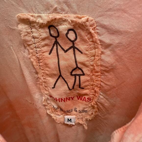 Johnny Was Boho Tunic Sleeveless Shirt Coral Pink Tie Dye Size M Mini Dress - Picture 5 of 6